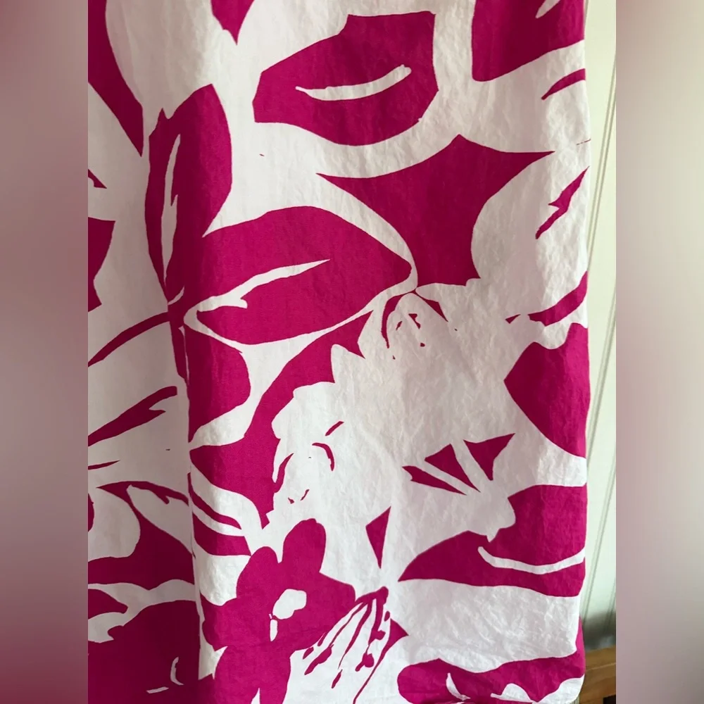 MSK Bubble Sleeve Dress Size Medium in Pink and White 100% Cotton - Picture 4 of 7